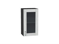 Шкаф верхний с 1-ой остекленной дверцей Лофт Graphite, Nordic Oak, 720, 400 В*Ш*Г 716*400*320, фасад МДФ/Стекло  Nordic Oak, корпус  Graphite ms2510VVT_35960