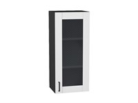 Шкаф верхний с 1-ой остекленной дверцей Лофт Graphite, Super White, 920, 400 В*Ш*Г 920*400*320, фасад МДФ/Стекло  Super White, корпус  Graphite ms2510VVT_55212