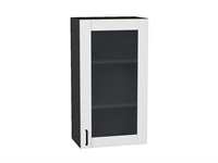 Шкаф верхний с 1-ой остекленной дверцей Лофт Graphite, Super White, 920, 500 В*Ш*Г 920*500*320, фасад МДФ/Стекло  Super White, корпус  Graphite ms2510VVT_55213