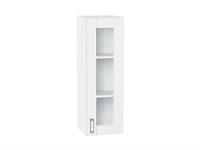 Шкаф верхний с 1-ой остекленной дверцей Лофт Белый, White Silk, 920, 300 В*Ш*Г 920*300*320, фасад МДФ/Стекло  White Silk, корпус  Белый ms2510VVT_60032