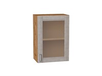 Шкаф верхний с 1-ой остекленной дверцей Лофт Дуб Вотан, Cappuccino Veralinga, 720, 500 В*Ш*Г 716*500*320, фасад МДФ/Стекло  Cappuccino Veralinga, корпус  Дуб Вотан ms2510VVT_63213