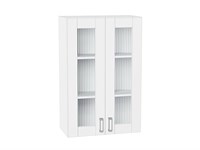 Шкаф верхний с 2-мя остекленными дверцами Лофт Белый, White Silk, 920, 600 В*Ш*Г 920*600*320, фасад МДФ/Стекло  White Silk, корпус  Белый ms2510VVT_60051