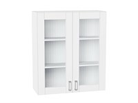 Шкаф верхний с 2-мя остекленными дверцами Лофт Белый, White Silk, 920, 800 В*Ш*Г 920*800*320, фасад МДФ/Стекло  White Silk, корпус  Белый ms2510VVT_60052