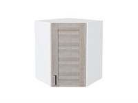 Шкаф верхний угловой Лофт Белый, Cappuccino Veralinga, 720 В*Ш*Г 716*600*600, фасад МДФ  Cappuccino Veralinga, корпус  Белый ms2510VVT_35992
