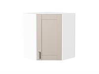 Шкаф верхний угловой Лофт Белый, Cream Silk, 720 В*Ш*Г 716*600*600, фасад МДФ  Cream Silk, корпус  Белый ms2510VVT_71518
