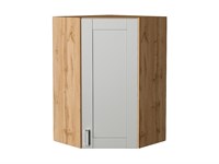 Шкаф верхний угловой Лофт Дуб Вотан, Grey Silk, 920 В*Ш*Г 920*600*600, фасад МДФ  Grey Silk, корпус  Дуб Вотан ms2510VVT_69659