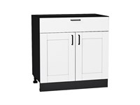 Шкаф нижний с 2-мя дверцами и ящиком Лофт Graphite, Super White, 800 В*Ш*Г 816*800*480, фасад МДФ  Super White, корпус  Graphite ms2510VVT_56583