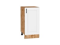 Шкаф нижний с 1-ой дверцей Лофт Дуб Вотан, Super White, 400 В*Ш*Г 816*400*480, фасад МДФ  Super White, корпус  Дуб Вотан ms2510VVT_63354