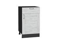 Шкаф нижний с 1-ой дверцей и ящиком Лофт Graphite, Nordic Oak, 500 В*Ш*Г 816*500*480, фасад МДФ  Nordic Oak, корпус  Graphite ms2510VVT_39819