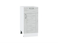 Шкаф нижний с 1-ой дверцей и ящиком Лофт Белый, Nordic Oak, 400 В*Ш*Г 816*400*478, фасад МДФ  Nordic Oak, корпус  Белый ms2510VVT_36022
