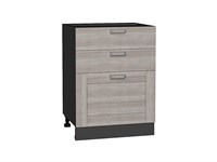 Шкаф нижний с 3-мя ящиками Лофт Graphite, Cappuccino Veralinga, 600 В*Ш*Г 816*600*480, фасад МДФ  Cappuccino Veralinga, корпус  Graphite ms2510VVT_36084