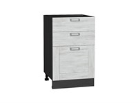 Шкаф нижний с 3-мя ящиками Лофт Graphite, Nordic Oak, 500 В*Ш*Г 816*500*480, фасад МДФ  Nordic Oak, корпус  Graphite ms2510VVT_39826