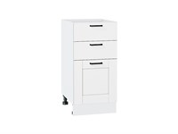 Шкаф нижний с 3-мя ящиками Лофт Белый, Super White, 400 В*Ш*Г 816*400*480, фасад МДФ  Super White, корпус  Белый ms2510VVT_55542