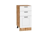 Шкаф нижний с 3-мя ящиками Лофт Дуб Вотан, Super White, 400 В*Ш*Г 816*400*480, фасад МДФ  Super White, корпус  Дуб Вотан ms2510VVT_63390