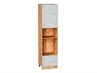 Шкаф пенал с 1-ой дверцей и ящиком под технику Лофт Дуб Вотан, Nordic Oak, 2340 В*Ш*Г 2336*600*576, фасад МДФ  Nordic Oak, корпус  Дуб Вотан ms2510VVT_63415