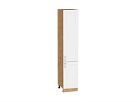 Шкаф пенал с 2-мя дверцами Лофт Дуб Вотан, White Silk, 2140, 400 В*Ш*Г 2132*400*576, фасад МДФ  White Silk, корпус  Дуб Вотан ms2510VVT_63426