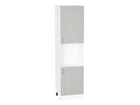 Шкаф пенал с 2-мя дверцами под технику Лофт Белый, Grey Silk, 2340 В*Ш*Г 2336*600*576, фасад МДФ  Grey Silk, корпус  Белый ms2510VVT_69759