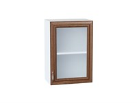Шкаф верхний с 1-ой остекленной дверцей Шале Белый, Brown Dreamline, 720, 500 В*Ш*Г 716*500*320, фасад МДФ/Стекло  Brown Dreamline, корпус  Белый ms2510VVT_53801
