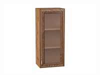 Шкаф верхний с 1-ой остекленной дверцей Шале Дуб Вотан, Brown Dreamline, 920, 400 В*Ш*Г 920*400*320, фасад МДФ/Стекло  Brown Dreamline, корпус  Дуб Вотан ms2510VVT_61320