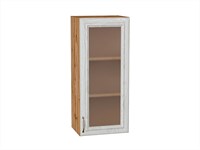 Шкаф верхний с 1-ой остекленной дверцей Шале Дуб Вотан, White Dreamline, 920, 400 В*Ш*Г 920*400*320, фасад МДФ/Стекло  White Dreamline, корпус  Дуб Вотан ms2510VVT_61315