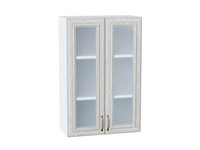 Шкаф верхний с 2-мя остекленными дверцами Шале Белый, White Dreamline, 920, 600 В*Ш*Г 920*600*320, фасад МДФ/Стекло  White Dreamline, корпус  Белый ms2510VVT_53829