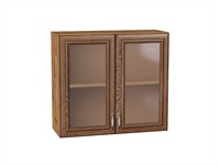 Шкаф верхний с 2-мя остекленными дверцами Шале Дуб Вотан, Brown Dreamline, 720, 800 В*Ш*Г 716*800*320, фасад МДФ/Стекло  Brown Dreamline, корпус  Дуб Вотан ms2510VVT_61336