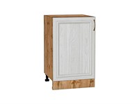 Шкаф нижний с 1-ой дверцей Шале Дуб Вотан, White Dreamline, 500 В*Ш*Г 816*500*480, фасад МДФ  White Dreamline, корпус  Дуб Вотан ms2510VVT_61367