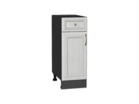 Шкаф нижний с 1-ой дверцей и ящиком Шале Graphite, White Dreamline, 300 В*Ш*Г 816*300*480, фасад МДФ  White Dreamline, корпус  Graphite ms2510VVT_53938