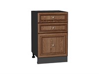 Шкаф нижний с 3-мя ящиками Шале Graphite, Brown Dreamline, 500 В*Ш*Г 816*500*480, фасад МДФ  Brown Dreamline, корпус  Graphite ms2510VVT_54000