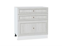 Шкаф нижний с 3-мя ящиками Шале Белый, White Dreamline, 800 В*Ш*Г 816*800*480, фасад МДФ  White Dreamline, корпус  Белый ms2510VVT_53987