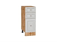Шкаф нижний с 3-мя ящиками Шале Дуб Вотан, White Dreamline, 300 В*Ш*Г 816*300*480, фасад МДФ  White Dreamline, корпус  Дуб Вотан ms2510VVT_61385