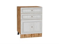 Шкаф нижний с 3-мя ящиками Шале Дуб Вотан, White Dreamline, 600 В*Ш*Г 816*600*480, фасад МДФ  White Dreamline, корпус  Дуб Вотан ms2510VVT_61389