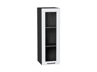 Шкаф верхний с 1-ой остекленной дверцей Барселона Graphite, Белый, 920, 300 В*Ш*Г 920*300*324, фасад МДФ/Стекло  Белый, корпус  Graphite ms2510VVT_53076