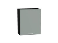 Шкаф верхний с 1-ой дверцей Квадро Graphite, Аквамарин, 720, 600 В*Ш*Г 716*600*321, фасад МДФ  Аквамарин, корпус  Graphite ms2510VVT_73096