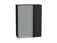 Шкаф верхний прямой угловой Квадро Graphite, Аквамарин, 920 В*Ш*Г 920*700*345, фасад МДФ  Аквамарин, корпус  Graphite ms2510VVT_72944