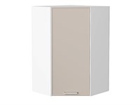 Шкаф верхний угловой Квадро Белый, Кашемир, 920 В*Ш*Г 920*600*600, фасад МДФ  Кашемир, корпус  Белый ms2510VVT_73226
