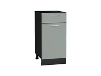 Шкаф нижний с 1-ой дверцей и ящиком Квадро Graphite, Аквамарин, 400 В*Ш*Г 816*400*481, фасад МДФ  Аквамарин, корпус  Graphite ms2510VVT_73507