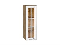 Шкаф верхний с 1-ой остекленной дверцей Дублин Дуб Вотан, Special White, 920, 300 В*Ш*Г 920*300*318, фасад МДФ/Стекло  Special White, корпус  Дуб Вотан ms2510VVT_74333