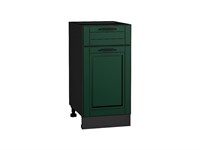 Шкаф нижний с 1-ой дверцей и ящиком Дублин Graphite, Special Green, 400 В*Ш*Г 816*400*478, фасад МДФ  Special Green, корпус  Graphite ms2510VVT_73482