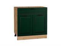 Шкаф нижний с 2-мя дверцами и ящиком Дублин Дуб Вотан, Special Green, 800 В*Ш*Г 816*800*478, фасад МДФ  Special Green, корпус  Дуб Вотан ms2510VVT_73572