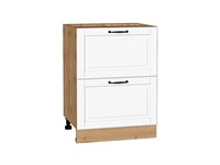 Шкаф нижний с 2-мя ящиками Дублин Дуб Вотан, Special White В*Ш*Г 816*600*478, фасад МДФ  Special White, корпус  Дуб Вотан ms2510VVT_73550