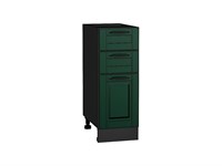 Шкаф нижний с 3-мя ящиками Дублин Graphite, Special Green, 300 В*Ш*Г 816*300*478, фасад МДФ  Special Green, корпус  Graphite ms2510VVT_73638