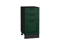 Шкаф нижний с 3-мя ящиками Дублин Graphite, Special Green, 400 В*Ш*Г 816*400*478, фасад МДФ  Special Green, корпус  Graphite ms2510VVT_73643