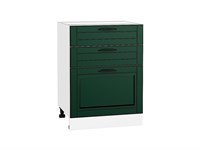 Шкаф нижний с 3-мя ящиками Дублин Белый, Special Green, 600 В*Ш*Г 816*600*478, фасад МДФ  Special Green, корпус  Белый ms2510VVT_73595