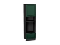 Шкаф пенал с 1-ой дверцей и ящиком под технику Дублин Graphite, Special Green, 2140 В*Ш*Г 2132*600*574, фасад МДФ  Special Green, корпус  Graphite ms2510VVT_73713