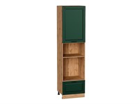 Шкаф пенал с 1-ой дверцей и ящиком под технику Дублин Дуб Вотан, Special Green, 2340 В*Ш*Г 2336*600*574, фасад МДФ  Special Green, корпус  Дуб Вотан ms2510VVT_73708