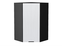 Шкаф верхний угловой Евро Лайн Graphite, Белый, 920 В*Ш*Г 920*600*600, фасад МДФ  Белый, корпус  Graphite ms2510VVT_59403