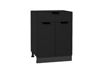 Шкаф нижний с 2-мя дверцами и ящиком Евро Graphite, Антрацит, 600 В*Ш*Г 816*600*478, фасад МДФ  Антрацит, корпус  Graphite ms2510VVT_59204