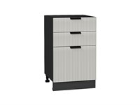 Шкаф нижний с 3-мя ящиками Евро Лайн Graphite, Агат, 500 В*Ш*Г 816*500*478, фасад МДФ  Агат, корпус  Graphite ms2510VVT_59514