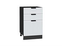 Шкаф нижний с 3-мя ящиками Евро Лайн Graphite, Белый, 500 В*Ш*Г 816*500*478, фасад МДФ  Белый, корпус  Graphite ms2510VVT_59504